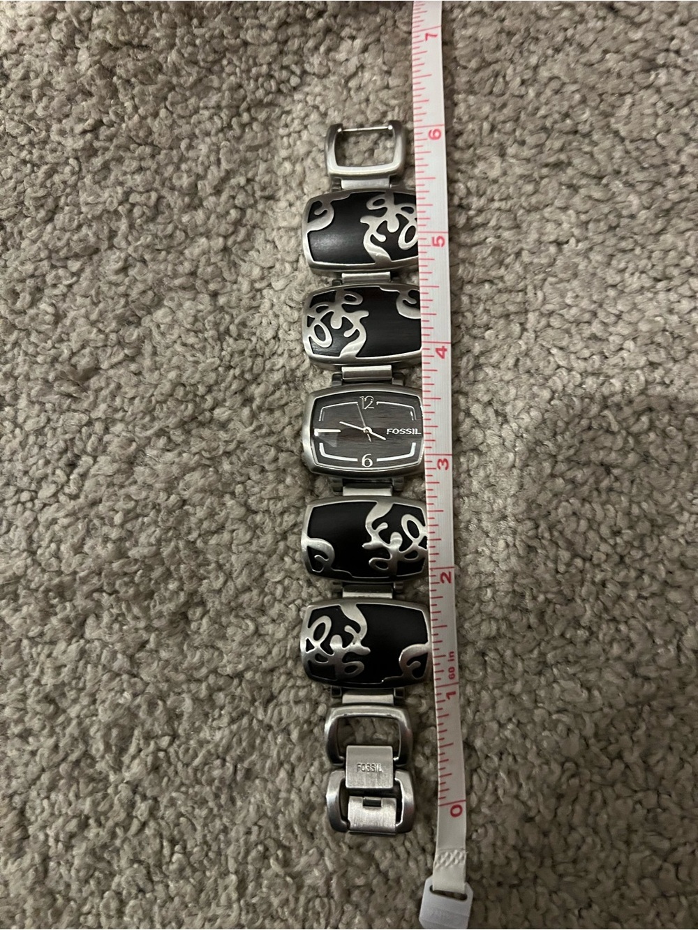 Fossil Women's Brown Wood grain and Silver Link Bracelet Watch - Picture 4 of 4
